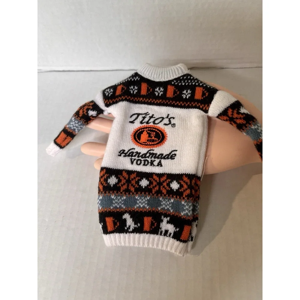 Titos Vodka Bottle Sweaters Ugly Xmas Holiday Set of 2 bar‎ novelty